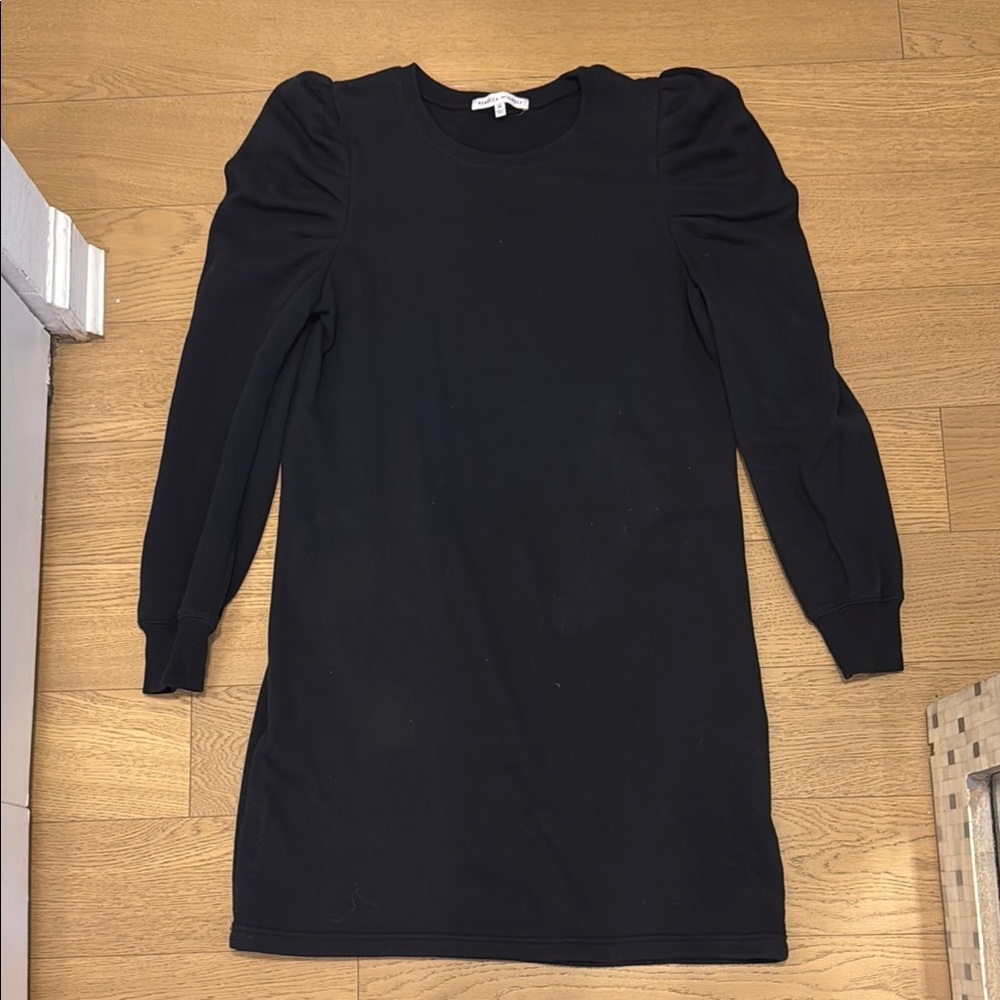 Rebecca Minkoff Puff Shoulder Black Long Sleeve Dress